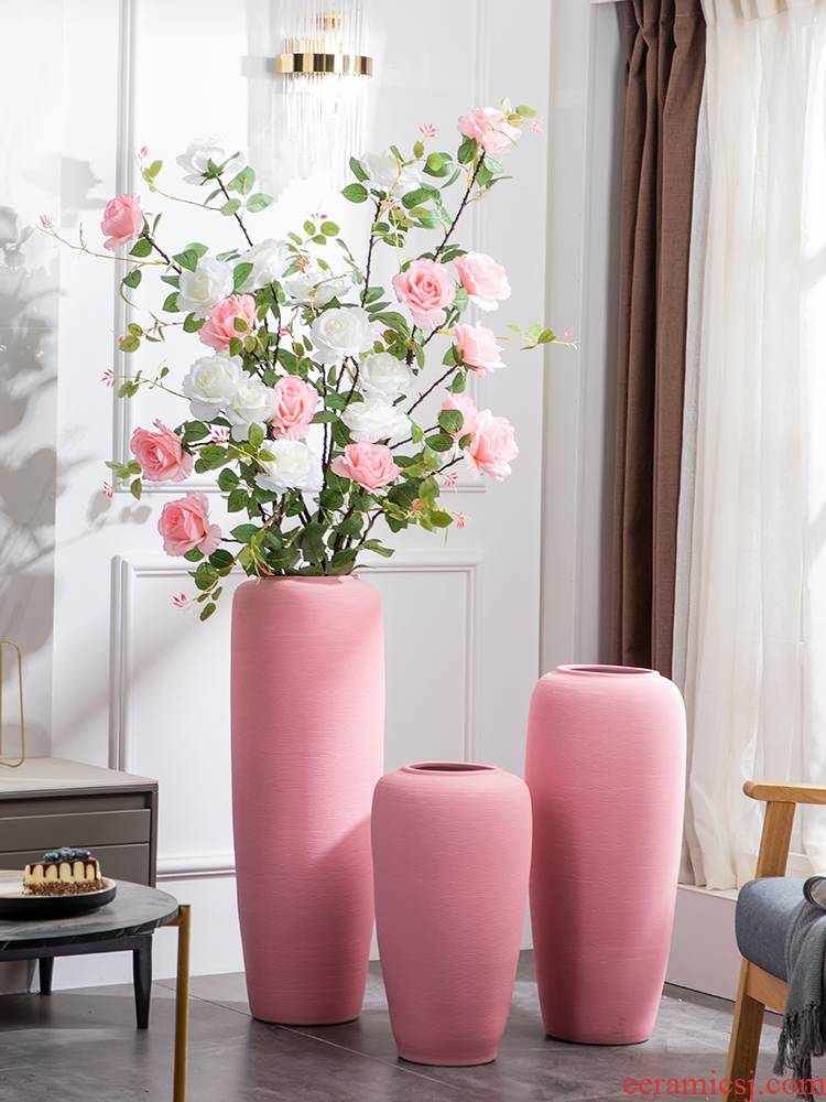 I and contracted floor vase large pink ceramic decoration place to live in the sitting room porch flower arrangement suits for