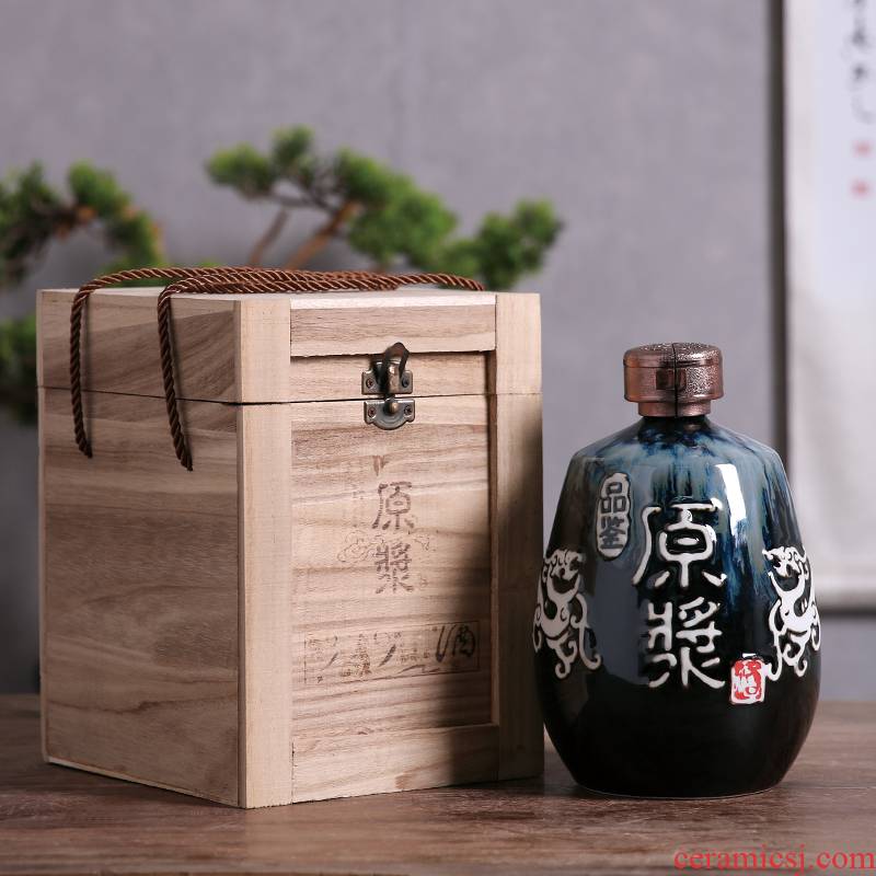 Jingdezhen ceramic bottle 1/2/3/5/10 jins domestic liquor pot of empty bottle seal storage jars flask