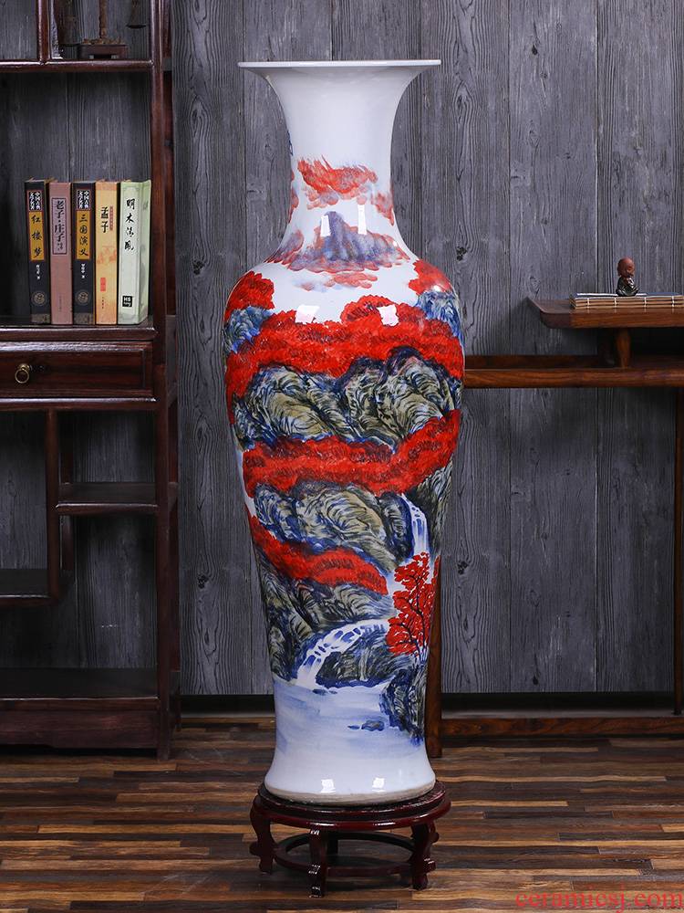Jingdezhen ceramics hand - made porcelain of large ground vase household living room TV ark place hotel decoration