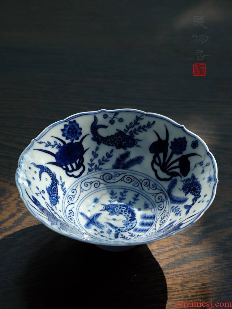 Offered home - cooked ju long up algal grain making those hand - made mackerel kwai expressions using hat to bowl of jingdezhen ceramic bowl by hand