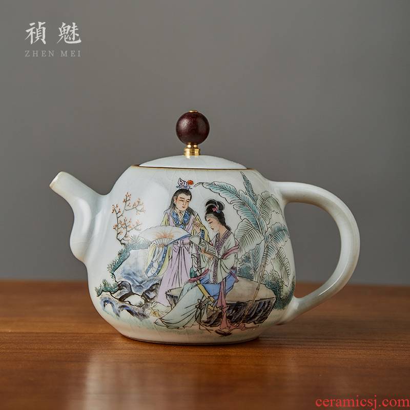 Shot incarnate your up hand - made of red chamber of jingdezhen ceramic teapot kung fu tea set household slicing can be a single pot teapot
