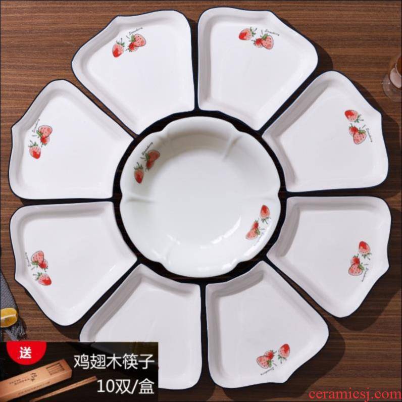 Brine food dish of domestic ceramic platter combination porcelain home plate creative web celebrity nice hotel cool plate.