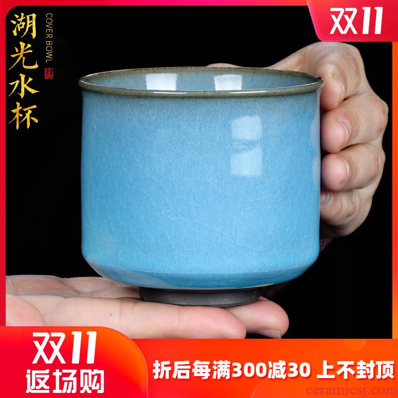 Artisan fairy Su Tianpei single crack glaze ice tea cups, large capacity of checking ceramic cups sample tea cup
