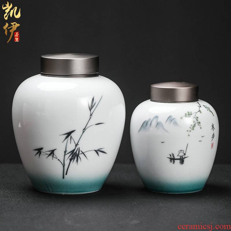 Hand - made up with caddy fixings seal pot home store receives tin cover your up cylinder tea tea box of jingdezhen ceramics