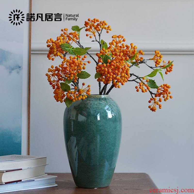 Mesa of jingdezhen ceramic vase sitting room European - style furnishing articles flower arranging flowers, home decoration decoration is contracted emerald green