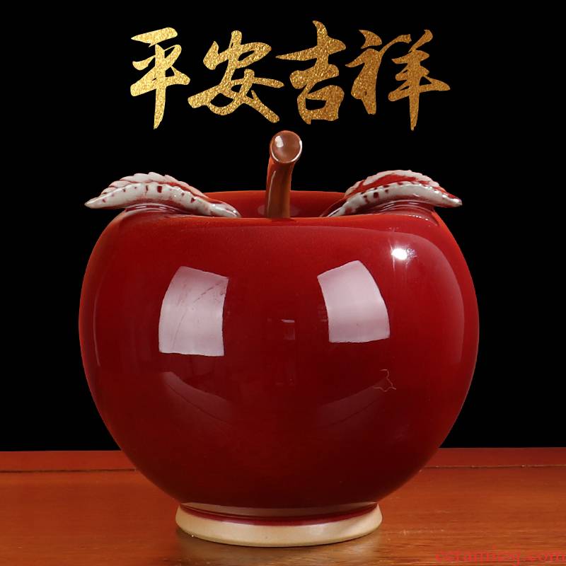 Apple, peach jun porcelain ceramic peace furnishing articles sitting room office wine cabinet TV ark, rich ancient frame craft ornament