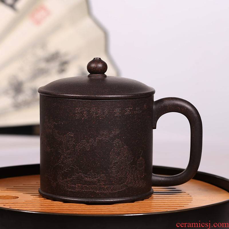 Shadow enjoy purple sand cup of yixing teapot masters cup all hand undressed ore black star sand tea cup cup WZ