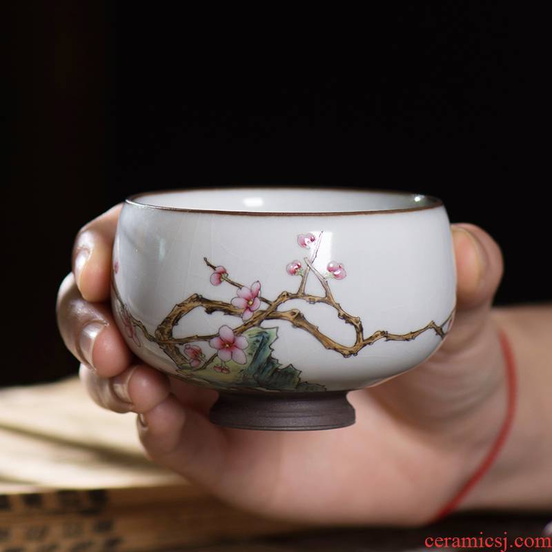 Pastel hand - made master cup of jingdezhen ceramic personal kung fu tea set by patterns tea cup sample tea cup