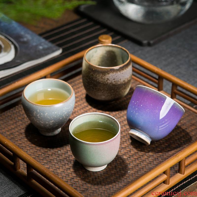 Jingdezhen up built lamp cup ceramic masters cup single CPU kung fu tea tea set, a single small bowl sample tea cup