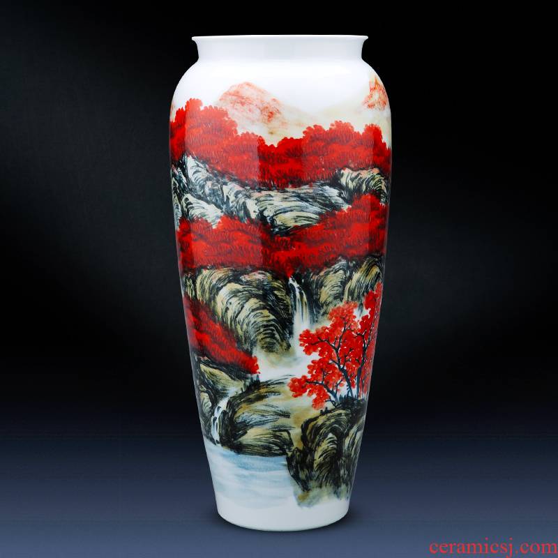 Jingdezhen ceramics by hand big vase landed high bottle cylinder straight household act the role ofing is tasted furnishing articles in the living room
