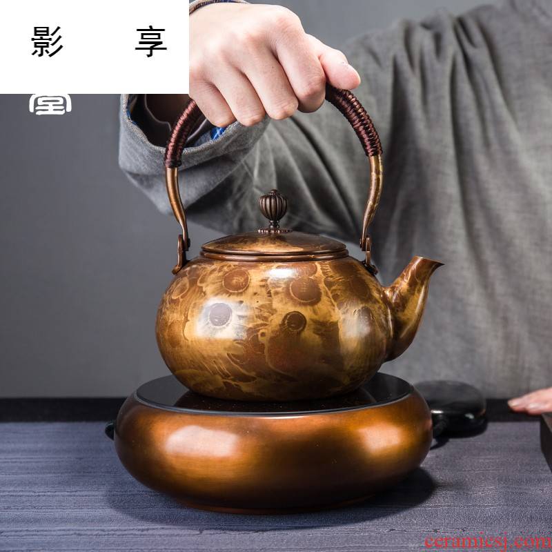 Shadow at ling Ming shi pure copper teapot copper kettle.mute electric TaoLu boiled tea tea stove hand big kettle tea set