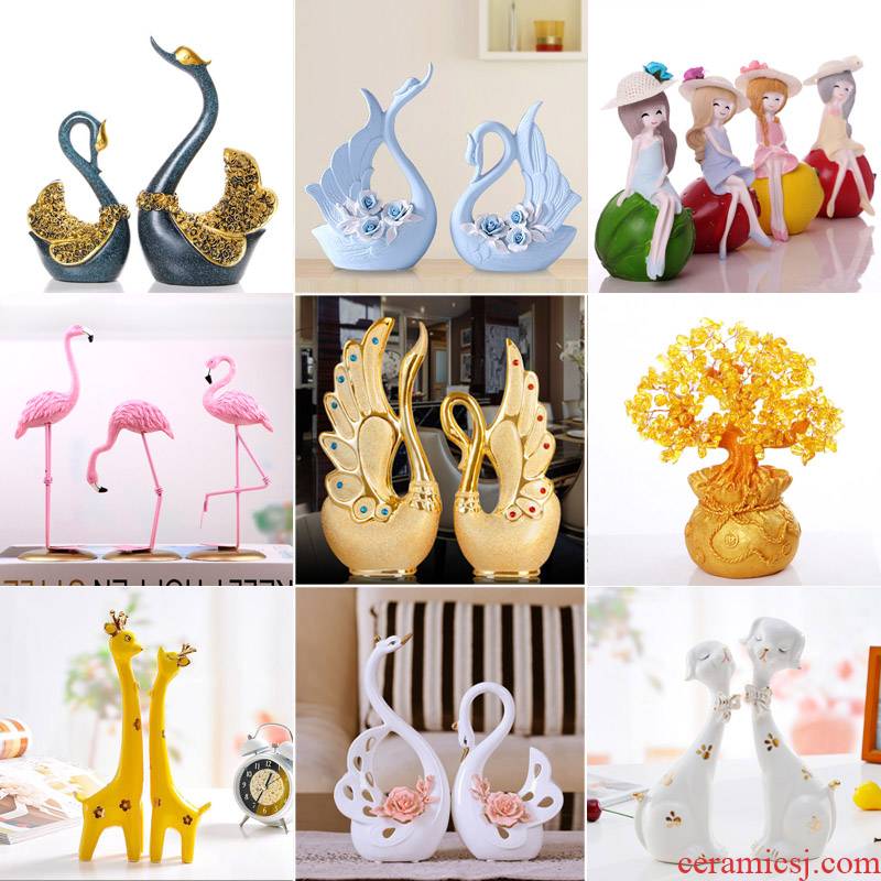 The Sitting room place, household ceramics handicraft TV ark adornment swan knick - knacks creative wedding gift