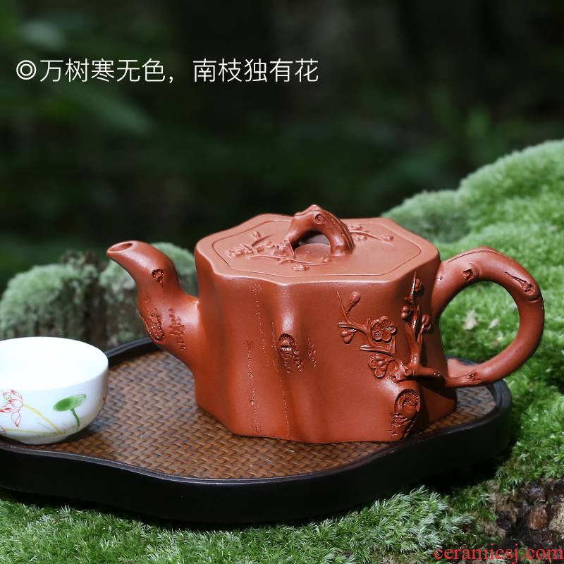 "Shadow enjoy" yixing it pure checking works of mei the qing cement from running teapot tea pot of kung fu tea set