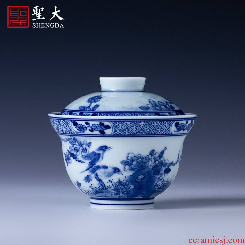 St large ceramic three tureen hand - made porcelain chunhe JingXiu no riding tureen tea bowl of jingdezhen tea service by hand