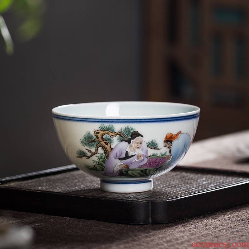 The Owl up jingdezhen famous works collection tea sample tea cup single cup calligraphy masters cup kung fu tea cups characters