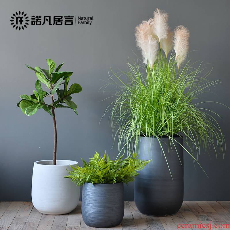 Nordic ceramic vase landing creative pattern flower arranging furnishing articles dried flower flower implement I and contracted sitting room decorated INS