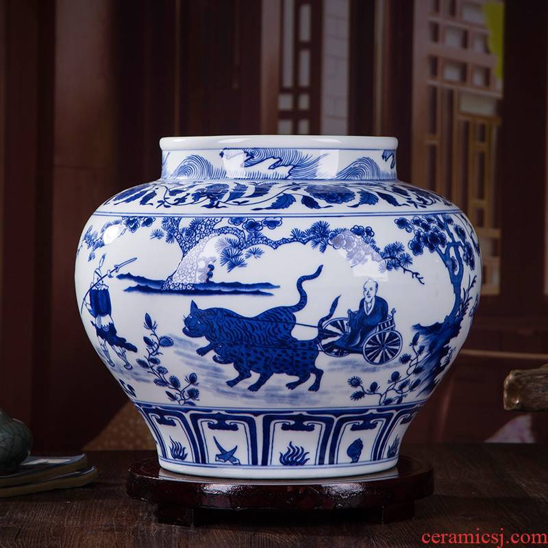 382 yuan blue and white guiguzi down the mountain famous jingdezhen ceramics hand - made master home decoration