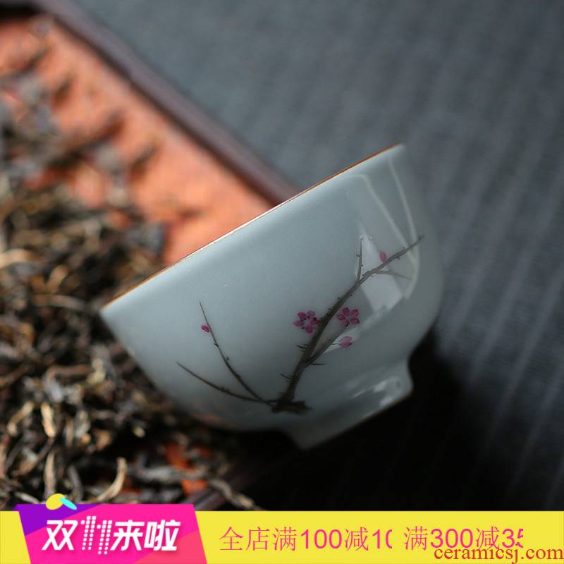 . Poly real boutique scene up glaze master cup single CPU kung fu tea cups of jingdezhen ceramic tea set hand - made sample tea cup