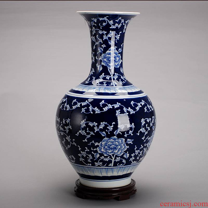 394 jingdezhen ceramic glaze hand - made household adornment of blue and white porcelain vase modern ceramic creative arts and crafts