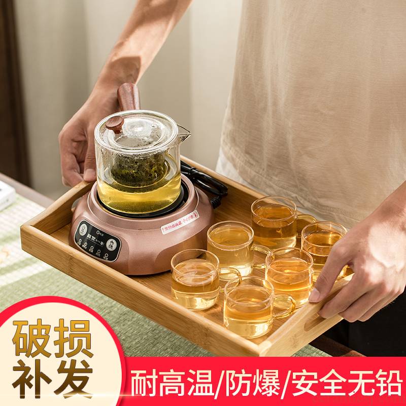 The Heat - resistant glass tea set electric TaoLu boiled tea, high temperature resistant scented tea elegant cups of household heating filtering the teapot