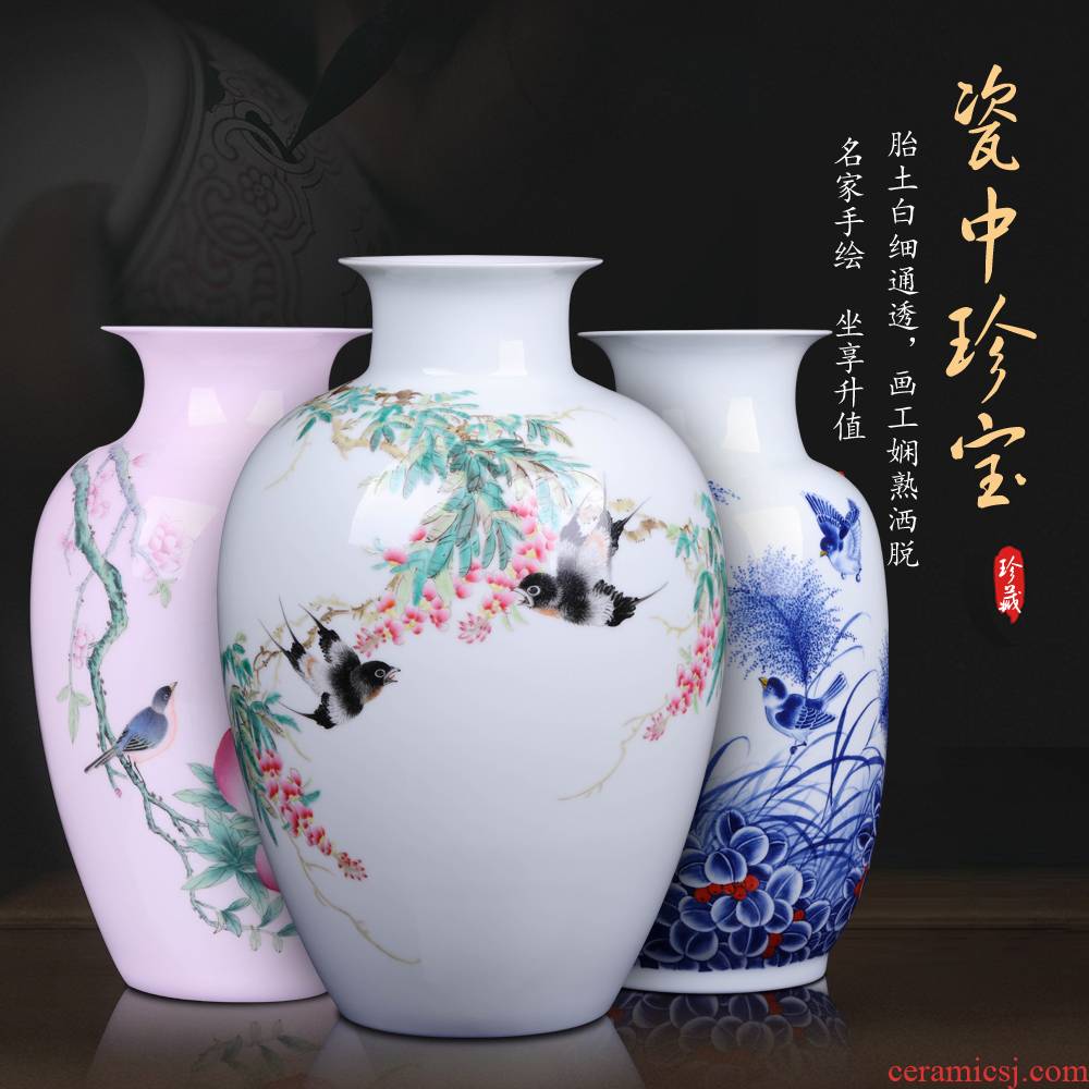 Jingdezhen hand - made ceramic vases, flower arranging furnishing articles of Chinese style vogue to live in rich ancient frame sitting room handicraft ornament