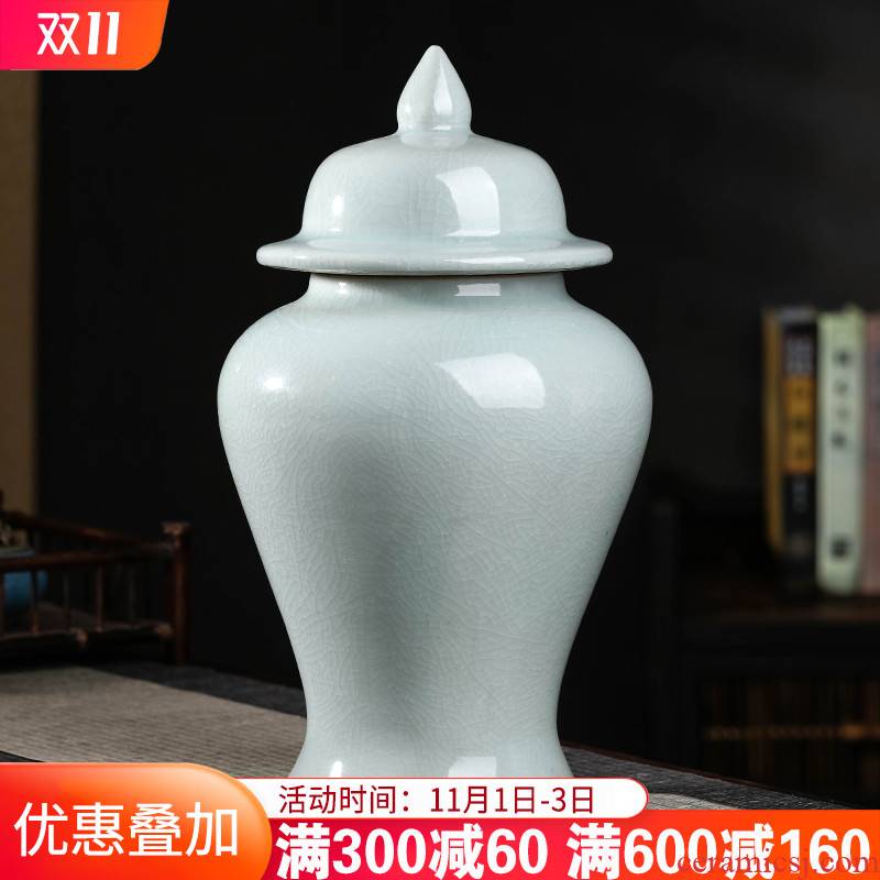 Blue and white porcelain of jingdezhen ceramics general tank furnishing articles large storage tank Chinese sitting room porch home decoration