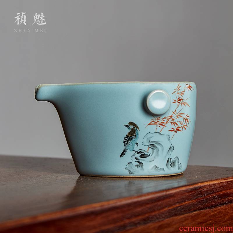 Jingdezhen ceramic fair keller shot incarnate your up hand - made painting of flowers and birds in kung fu tea accessories imitation hot tea sea points