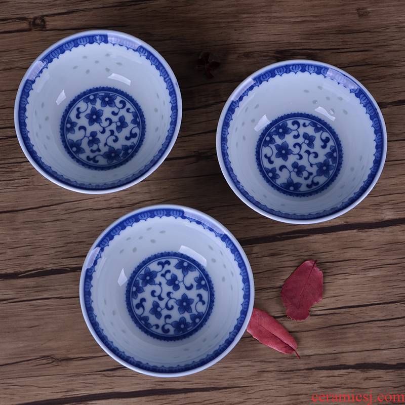 Jingdezhen porcelain ceramic bowls suit household 10 eat bowl under the glaze color individuality creative Chinese style and exquisite dishes