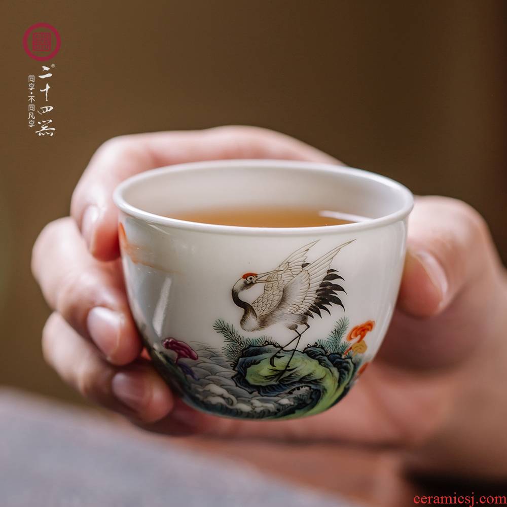 24 is pastel master cup single CPU kung fu tea cups high - end jingdezhen tea set ceramic checking sample tea cup