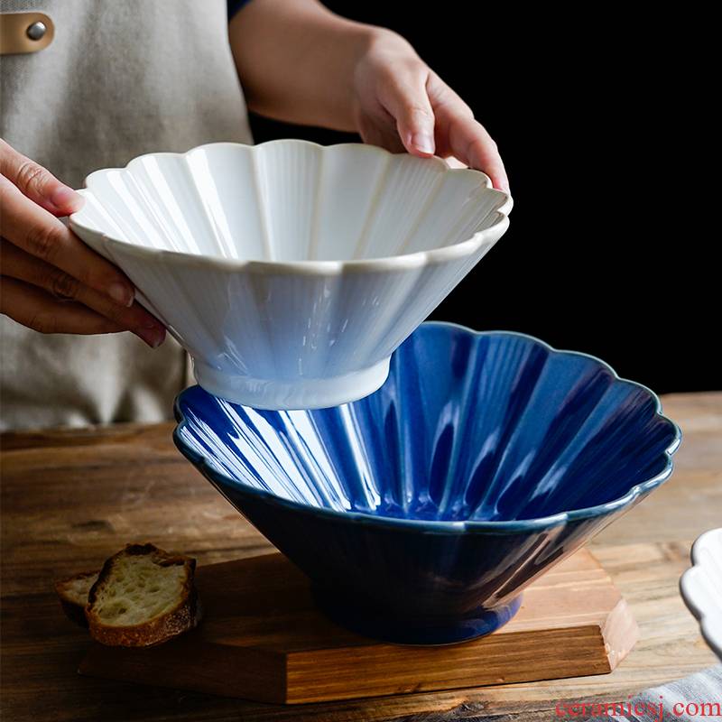 Northern wind day type variable glaze ceramic bowl individual household eat noodles bowl of soup bowl hat to bowl of salad bowl