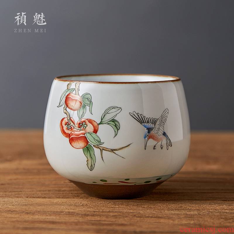 Shot incarnate all hand up of jingdezhen ceramic cups kung fu tea set hand - made the master sample tea cup cup personal single CPU