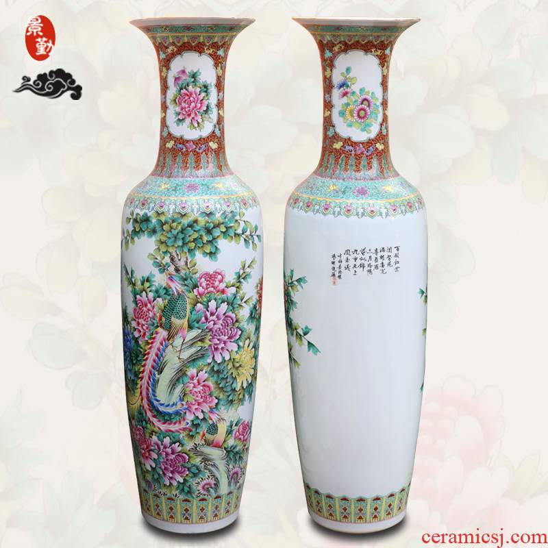 154 jingdezhen ceramics manual hand - made pastel peony hotel furnishing articles with a sitting room of large vase