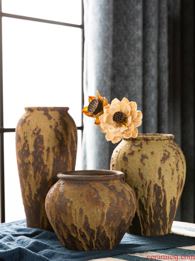 Restore ancient ways small pure and fresh and jingdezhen coarse some ceramic pot pottery furnishing articles all over the sky star, dried flower vases, flower arrangement sitting room adornment