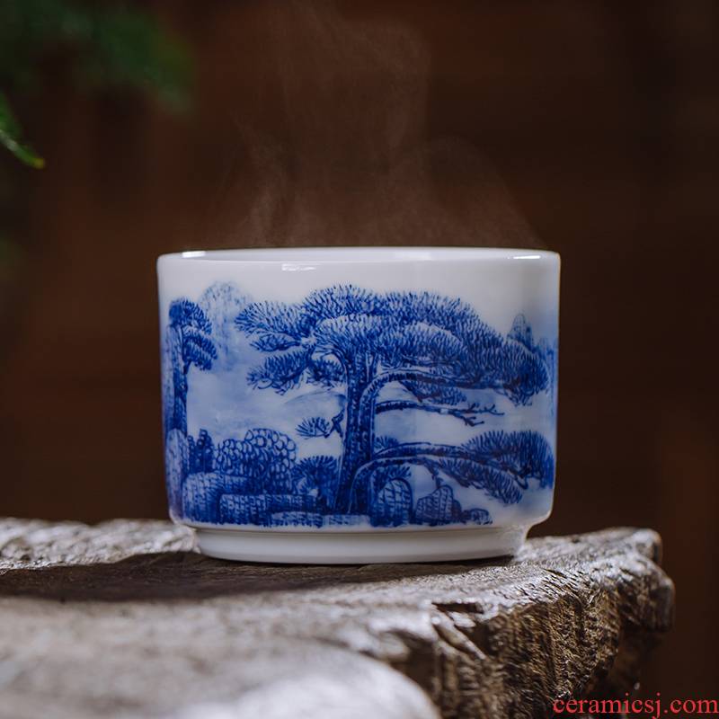 The Owl up jingdezhen porcelain tea set hand - made ceramic cups kongfu master cup sample tea cup single CPU