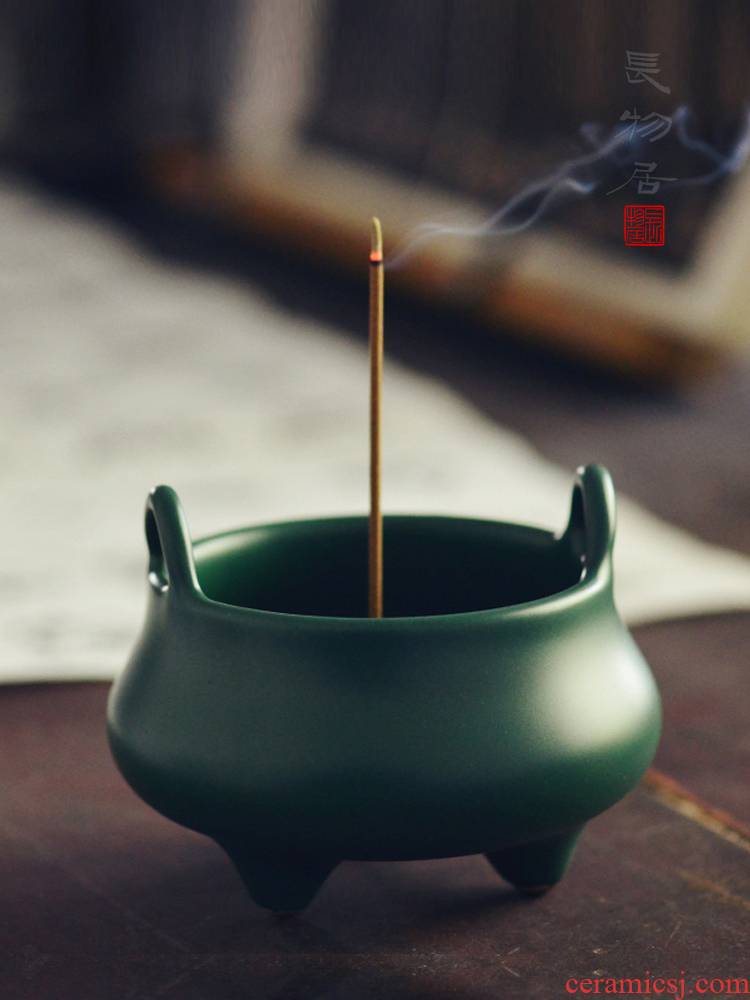 Offered home - cooked malachite green glaze over ears in jingdezhen porcelain incense buner manual ceramic incense incense buner aroma stove