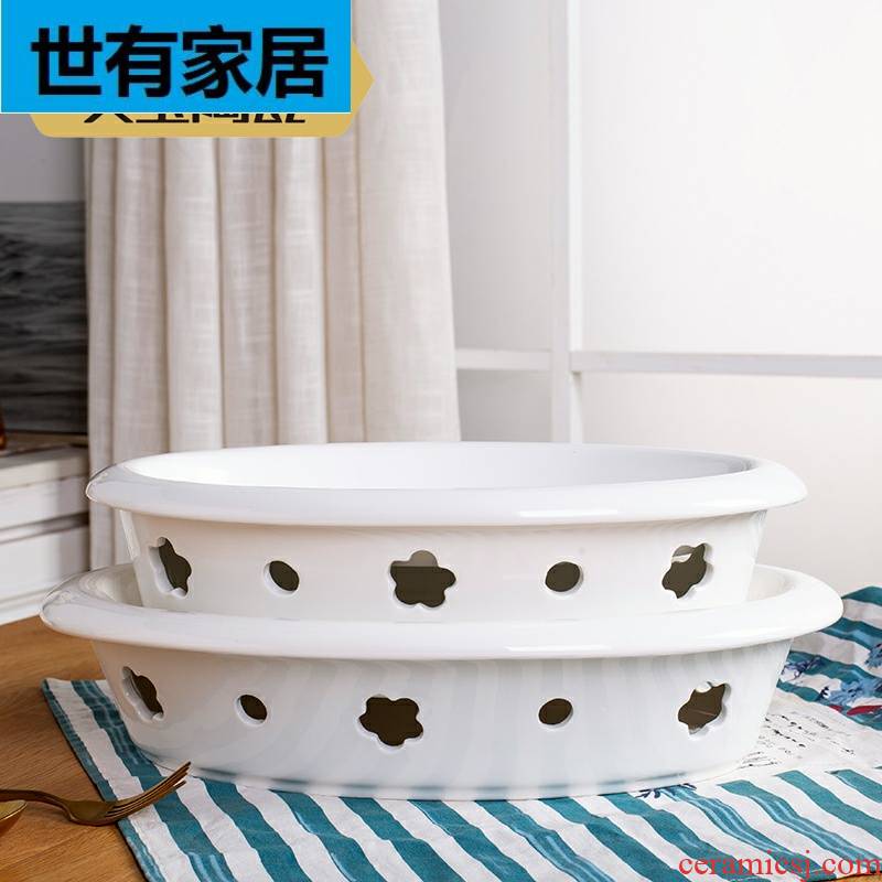 Pure white based alcohol lamp heating furnace Ming porcelain insulation fish dish plate of domestic large hotel creative plate