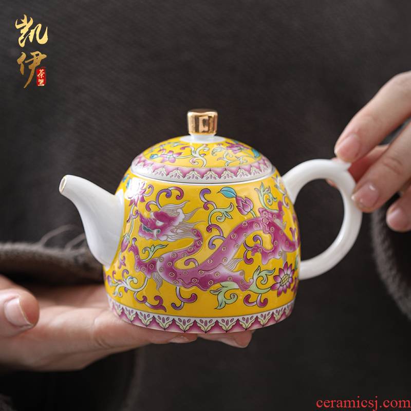In extremely good fortune coppering. As silver enamel teapot hand grasp pot of kung fu tea tea set jingdezhen single household the teapot