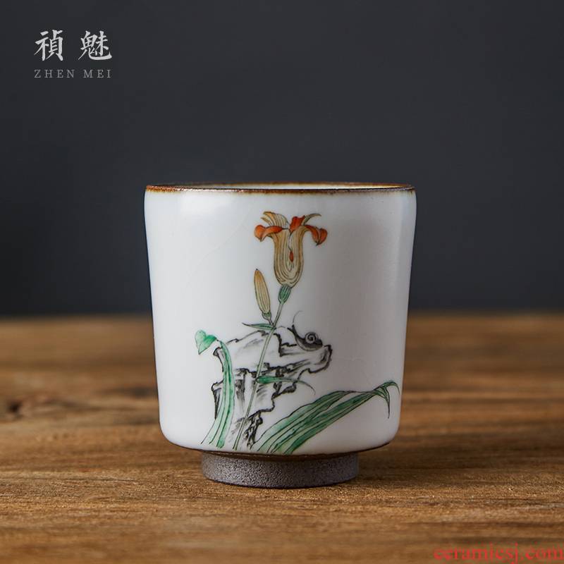 Shot incarnate the sniff your up hand - made teacup jingdezhen ceramic kung fu tea set open piece of sample tea cup masters cup single CPU