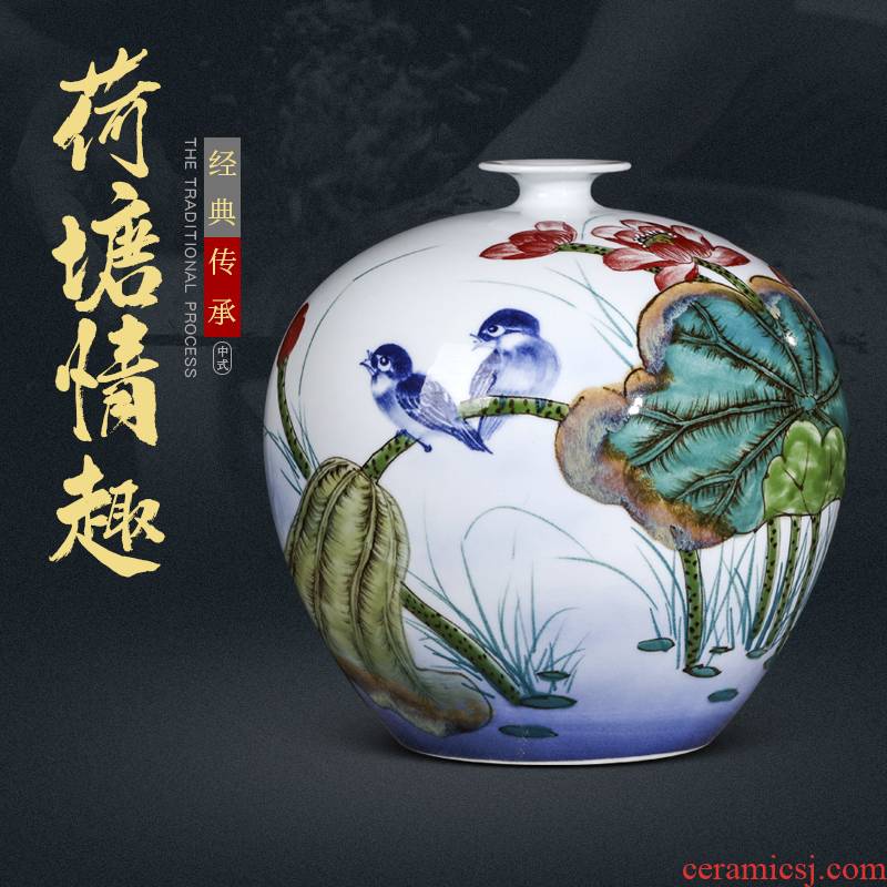 The Master of jingdezhen ceramics hand - made vases, new Chinese style living room home wine porch is decorated handicraft furnishing articles