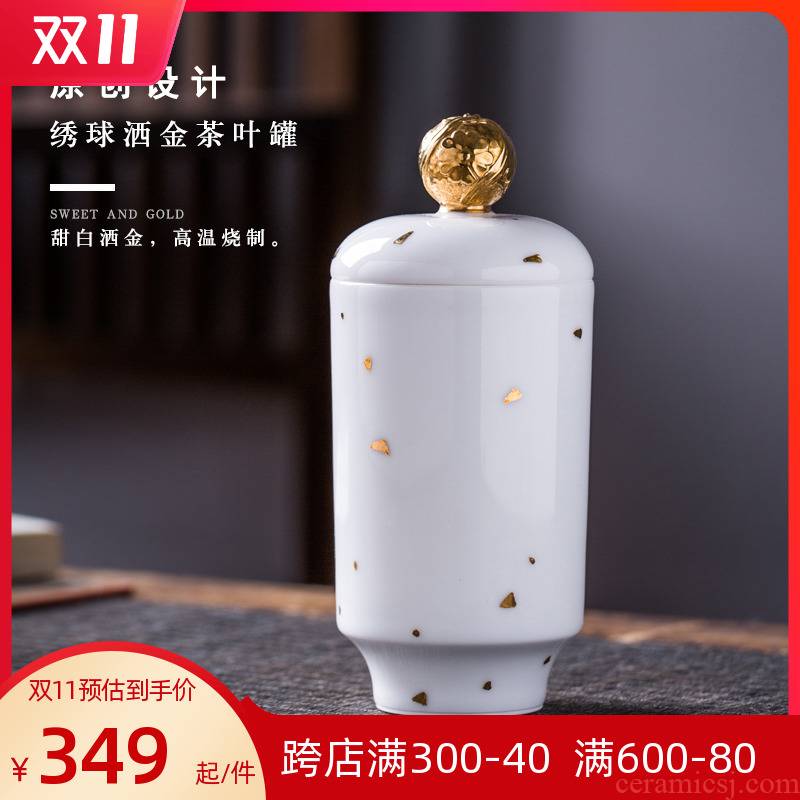 Checking out ceramic tea pot sweet white porcelain with gold tea warehouse bulk seal tank storage tank boutique gift boxes