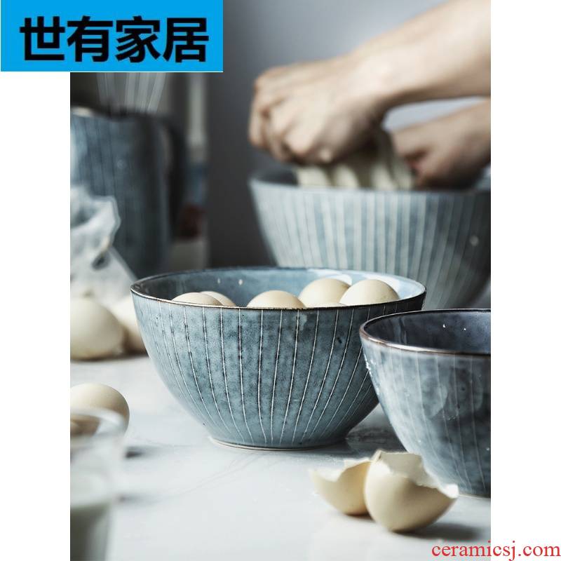 Hunchback rain grandma Japanese household tableware ceramic bowl of soup bowl bowl creative salad bowl mercifully rainbow such as bowl bowl