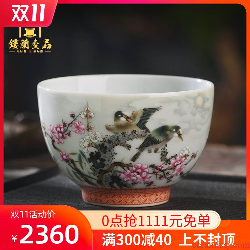 Jingdezhen ceramics all hand - made pastel beaming master cup tea cup personal single cup tea cups