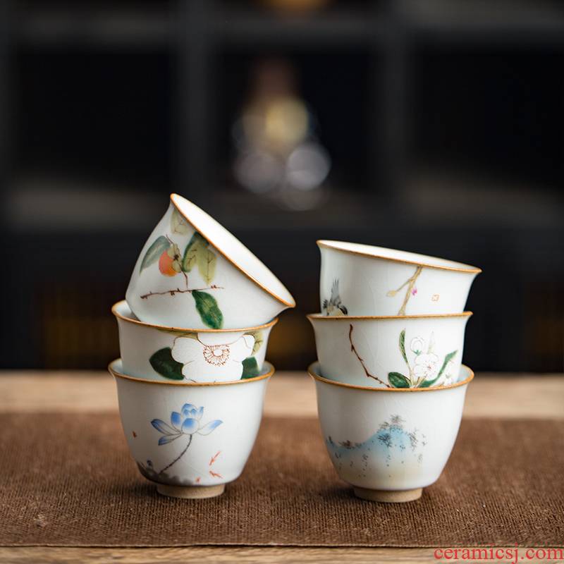 Every open your up cup can keep the master cup of jingdezhen ceramics by hand the cup personal single tasting cup sample tea cup