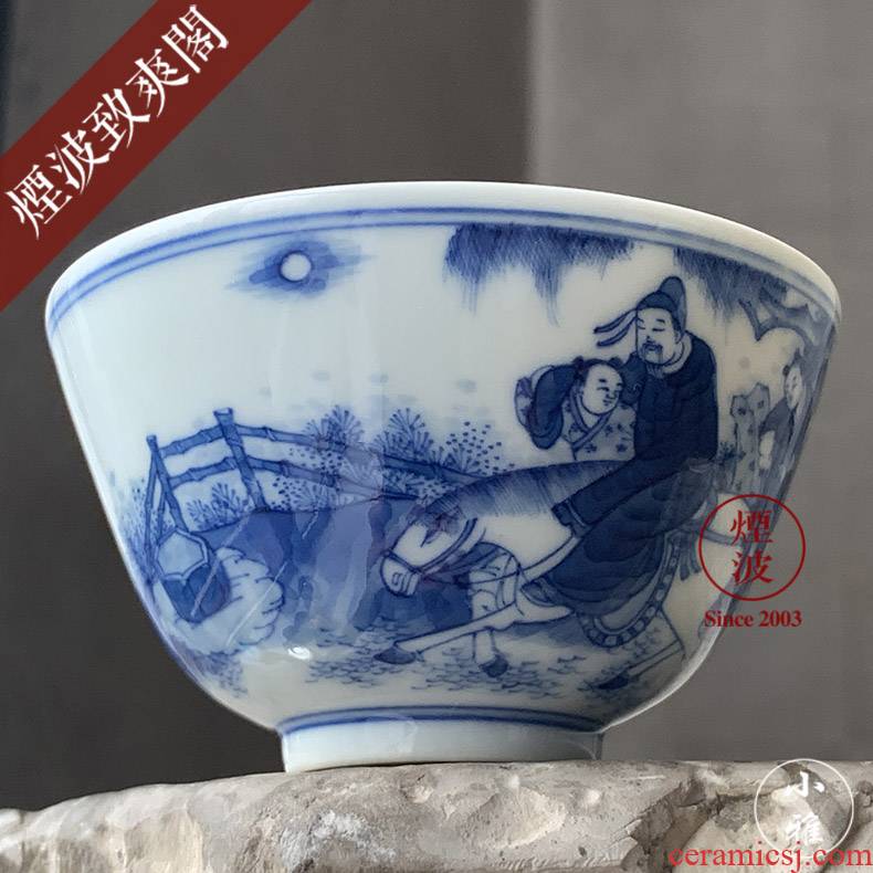 The smoke jingdezhen lesser RuanDingRong made lesser He Zhizhang riding sample tea cup tea cups