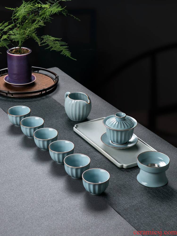 Jingdezhen tea set home sitting room your up ceramic tureen tea, high - grade gift boxes kung fu tea set