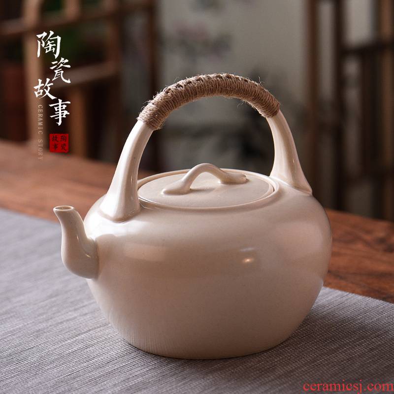 The Story of pottery and porcelain clay POTS large capacity kettle boil tea ware burn boil the kettle boiled tea household girder kung fu tea set