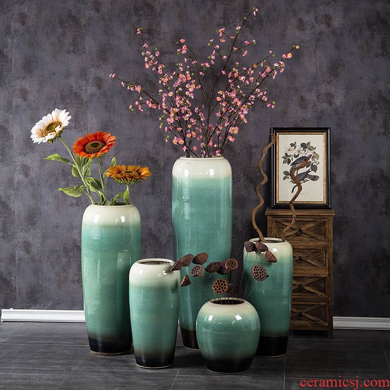 Jingdezhen porcelain vase of large Chinese style restoring ancient ways creative furnishing articles pottery living room decoration to the hotel courtyard flower arrangement