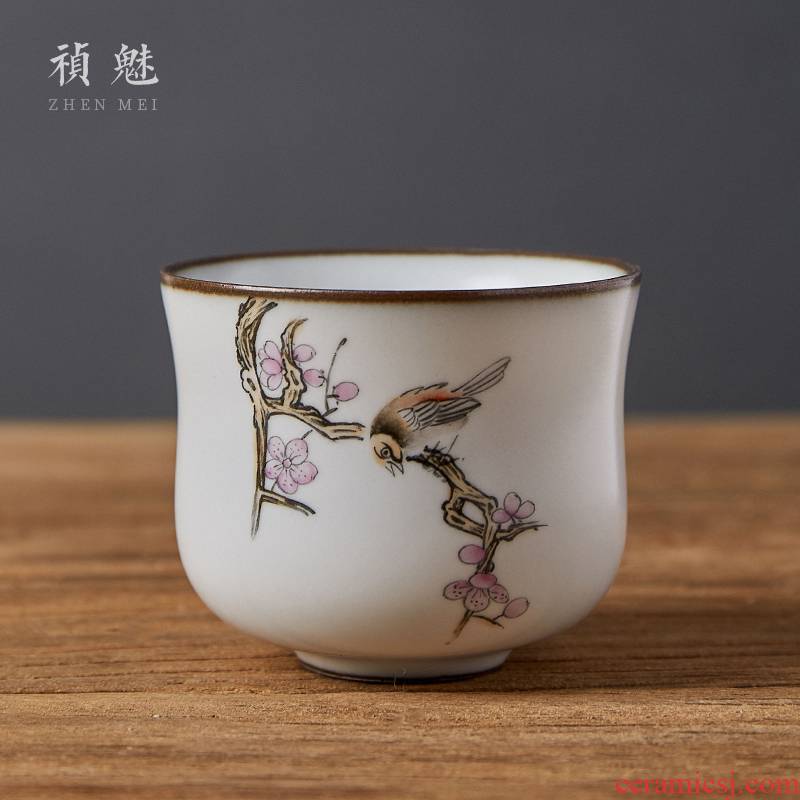 Shot incarnate your up with jingdezhen ceramic hand - made teacup kung fu tea sample tea cup open individual single cup masters cup