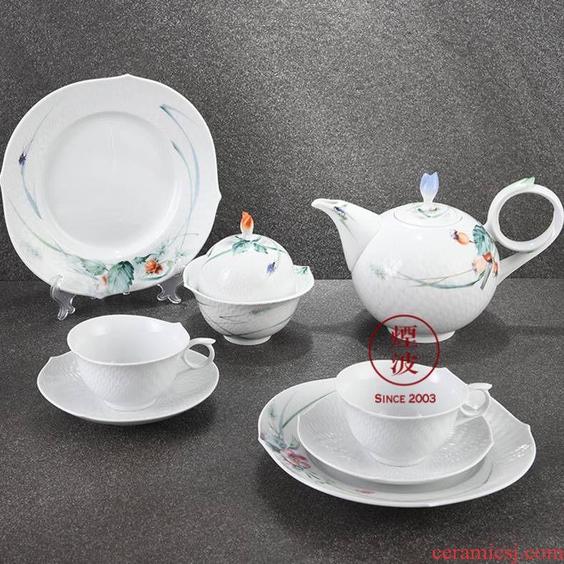 German mason mason meisen porcelain magic wave woodland series coffee cups and saucers set of coffee set