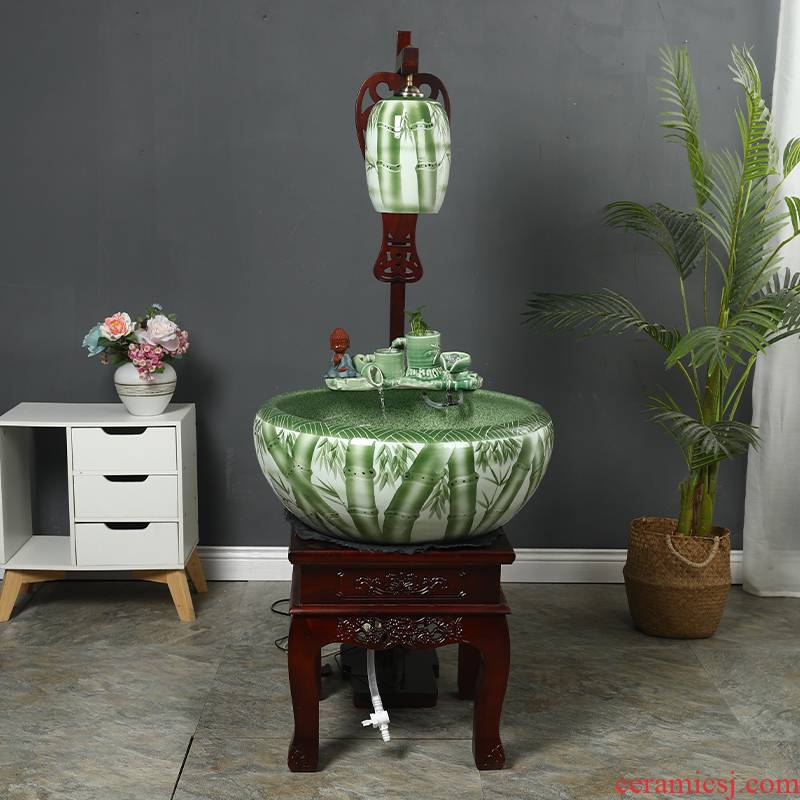 Jingdezhen ceramic tank - oxygen cycle ceramic filter tank porcelain jar goldfish bowl sitting room home decoration